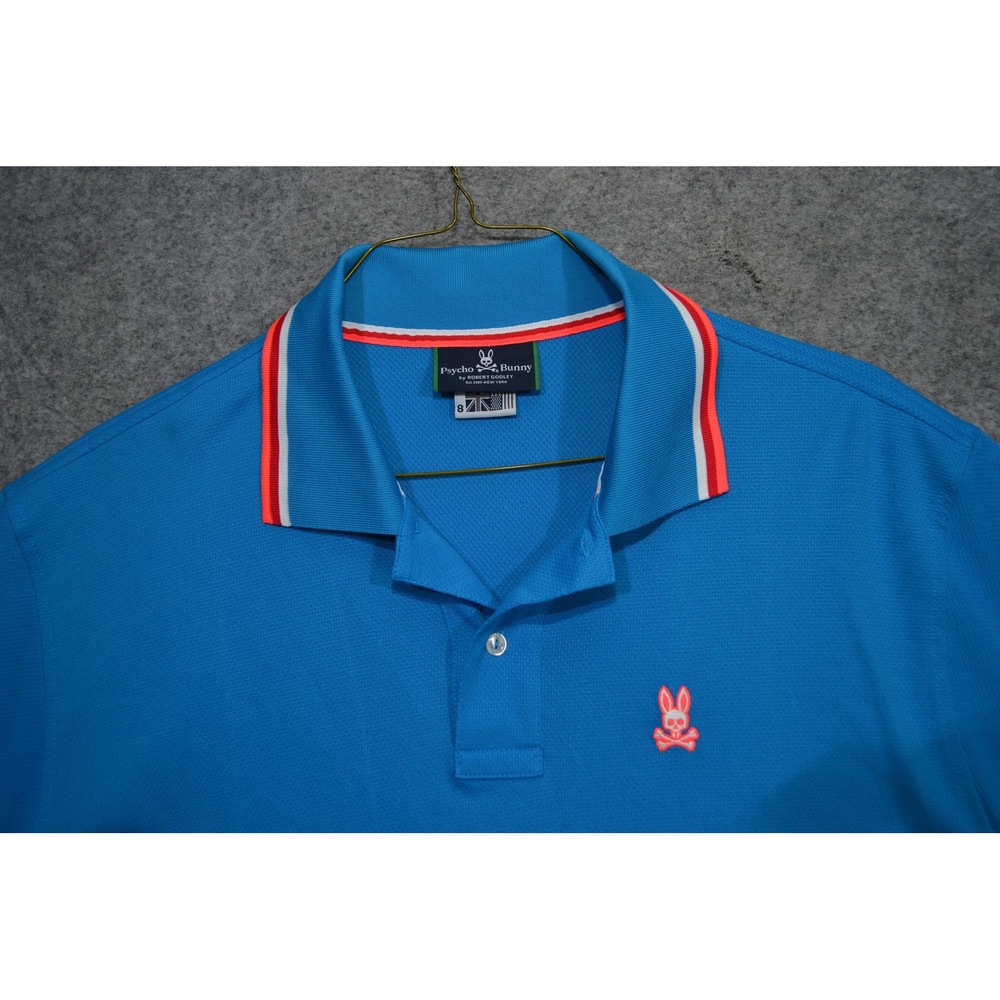 Psycho Bunny Polo Shirt Mens 2XL / 8 Blue Pima Cotton Short Sleeve Casual Logo